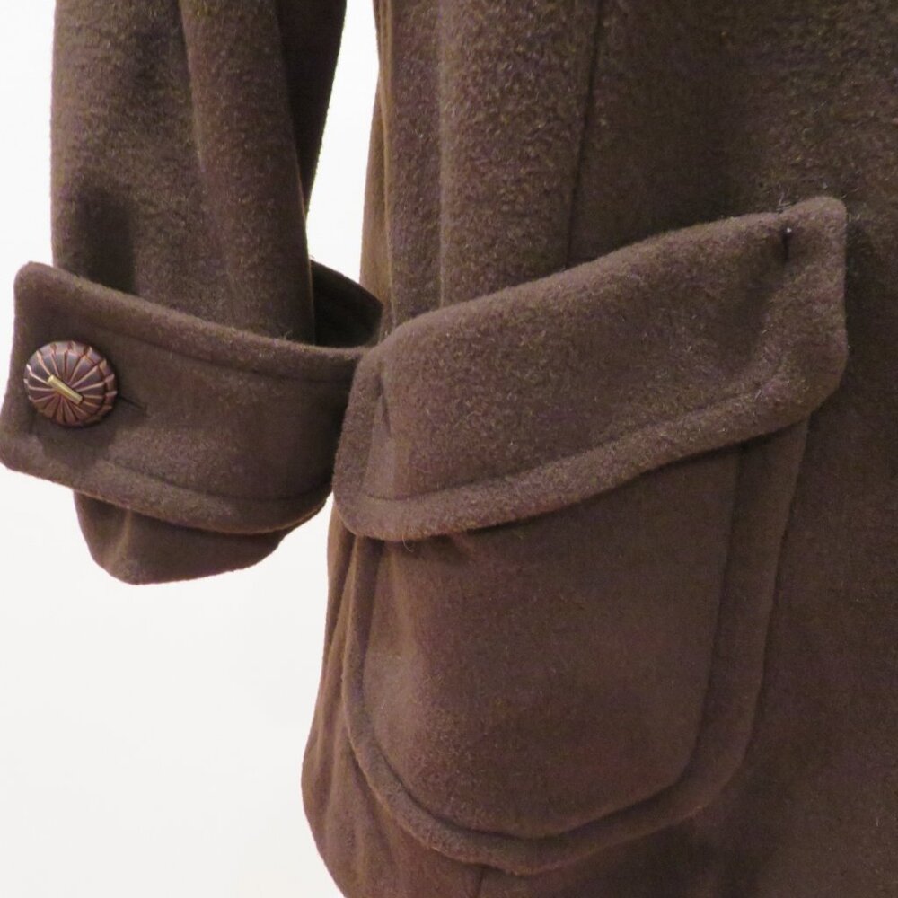 Women Medium Brown Wool Blend Coat Zara Basic Sho… - image 5